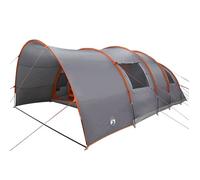 Tente tunnel de camping - vidaXL - 710x460x245 cm - Gris et orange - Polyester 185T avec revêtement PU
