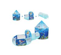 VEVOR Tente tunnel de jeu 3 en 1 enfants, panier de basket, maison de jeu pop-up intérieure/extérieure sac de transport sangles de serrage, cadeaux pour garçons, filles, bébés, tout-petits, bleu océan