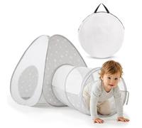 Tente tunnel enfant pop-up 2 en 1 tipi triangle labyrinthe dim 170x80cm gris