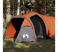 Tente tunnel pour 2 personnes, orange, imperméable, en polyester avec revêtement PU, 205 x 120 x 96 cm, tente intérieure, avec auvent amovible, connexion E, idéale pour le camping, le trekking