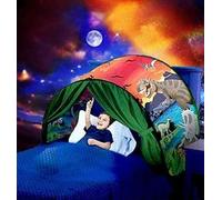 Tentes de lit Fantasy Fun Pliable Pop up Outdoor Indoor Dream Twin Size pour garçons et Filles, tentes de Jeu pour Enfants, Cadeaux de Noël et d'anniversaire (Dinosaur Island)