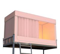 Tentes de lit pour haut et bas - Rideau de protection de la vie privée réduisant la lumière avec moustiquaire occultant, idéal pour les dortoirs - Gris chaud rose blanc bleu