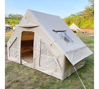 Tentes Gonflables en Toile pour Le Camping 2-8 Personnes Gonflables Grandes Yourtes, Facile à Installer/imperméable/Respirant Tentes Tipi en Toile Oxford Ex, with Skylight, 300x200x200cm