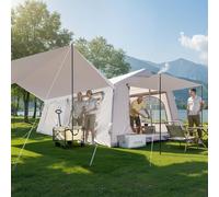 Tentes gonflables pour le camping, grand tente gonflable avec pompe à main, tente familiale facile à monter pour 4 saisons, tentes Oxford Air étanches de glamping pour 8/10 personnes (housse de tente)