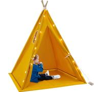 Tentes pour enfants 120*120*140cm Tente de jeux pour enfants sol debout Tente de jeux avec lumière (jaune)