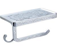 TentHme Porte-Papier Toilette de Salle de Bain, Porte-mouchoirs en Métal, Porte-Papier Hygiénique Mural, Porte-Rouleau Rétro avec Séparateur (Argent)