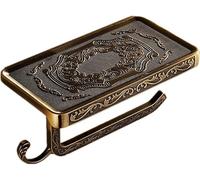 TentHme Porte-Papier Toilette de Salle de Bain, Porte-mouchoirs en Métal, Porte-Papier Hygiénique Mural, Porte-Rouleau Rétro avec Séparateur (Brun)