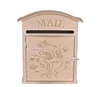 TentHome Boîte aux Lettres Murale et Verrouillable en Fer Forgé avec Rabat pour Maison de Campagne (Rose)