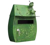 TentHome Boîte aux Lettres Murale Vintage en Fer Extérieur avec Serrure Clé pour Maison Jardin Vert, Boite aux Lettres Métal Etanche Originale, Boîte à Lettre Decorative Design Mariage Anniversaire