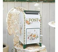 TentHome Boite aux Lettres sur Pied Petite en Fer Etanche Intérieur Extérieur, Boîte à Lettre Decorative Originale Design, Decoration pour Anniversaire, Mariage et Jardin Exterieur (Blanc)