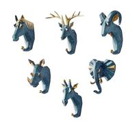 TentHome Crochet DéCoratif Pour Animaux Avec 4 Crochets Pour Accrocher Manteaux, Chapeaux, CléS Portefeuilles Pour Couloir Porte D'EntréE Zone Crochet Mural DéCoratif (Bleu Rétro-1)