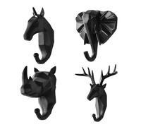 TentHome Crochet DéCoratif Pour Animaux Avec 4 Crochets Pour Accrocher Manteaux, Chapeaux, CléS Portefeuilles Pour Couloir Porte D'EntréE Zone Crochet Mural DéCoratif (Noir Satiné)