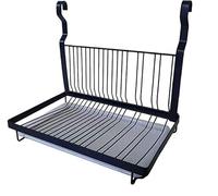 TentHome Égouttoir à Vaisselle Pliable Mural en Acier Inoxydable Noir Mat, 39,6 x 26,5cm