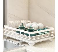 TentHome Egouttoir Vaisselle INOX Blanc Seche Vaisselle Couvert Support Rangement Assiette Porte Ustensiles Cuisine Étagère Range Couteaux Cuisine Sechoir Vaisselle