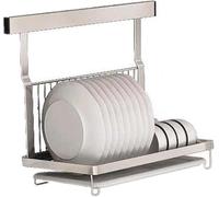 TentHome Egouttoir Vaisselle INOX Murale Pliable, Égouttoir Vaisselle Rangement avec Plateau, Seche Support Porte Ustensiles Cuisine Accessoires Mural en Acier Inoxydable Sechoir Assiette Bol