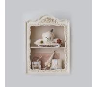 TentHome Étagères Murales Flottantes Vintage Sculpté Porte Objets en RéSine Relief Multicouche Armoire Murale Rangement, pour Chambre à Coucher Salon DéCoration Murale (Blanc)