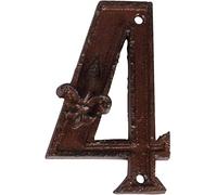 TentHome Numéro de Maison en Fonte, Numéro de Maison Vintage, Numéro d'adresse, Numéro de Boîte aux Lettres, Chiffres Arabes pour Décoration Murale (4)