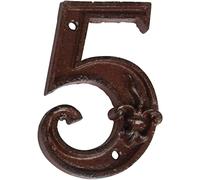 TentHome Numéro de Maison en Fonte, Numéro de Maison Vintage, Numéro d'adresse, Numéro de Boîte aux Lettres, Chiffres Arabes pour Décoration Murale (5)