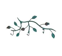 TentHome Porte-manteau Mural Vintage de Grenade et Feuille Patères avec 3 Crochets en Fer Vert pour Chambre Maison