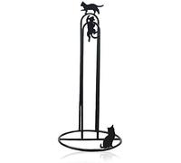 TentHome Porte-Rouleau Papier Vintage Cuisine Porte-Papier Toilette Debout sans Perçage Dérouleur Métal à Essuie Tout, Noir