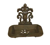 TentHome Porte-Savon Douche Mural Vintage en Fonte de Salle de Bain (corolle)