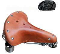 TentHome Selle de Velo Ultra Confortable en Cuir pour Homme et Femme Rétro, Selle VTT Confort Homme avec Amortissement, Selles pour Vélo de Ville à 4 Ressorts Traditionnel