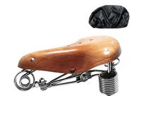 TentHome Selle de Velo Ultra Confortable en Cuir pour Homme et Femme Rétro, Selle VTT Confort Homme avec Amortissement, Selles pour Vélo de Ville à 4 Ressorts Traditionnel Orange