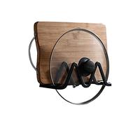 TentHome Support de Couvercle de Pot Mural Porte Couvercle de Casseroles Support Vertical d'ustensiles de Cuisine pour Couvercles de Casserole Planche à Découper (Noir)