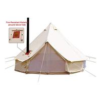 TentHome Tente 4-6 Personnes de Camping Familiale 4 Saisons, Tente Bivouac Cloche Bell Coton Grand Froid Hiver avec Poêle, Glamping Yourte Anti-UV, Imperméable, Isolante, 5M