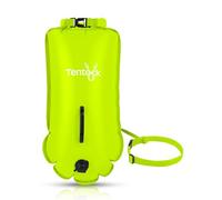 Tentock Bouée de natation étanche 28 l avec sac étanche et gonflable pour sports nautiques, triathlètes, kayakistes et snorkelers (vert vif)