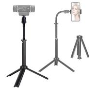 Tentucro Support portable pour webcam - Trépied extensible avec mini bras col de cygne pour téléphones portables, webcam Logitech C922 C930e C920S C920 C615, appareils photo légers, etc. (filetage 1/4