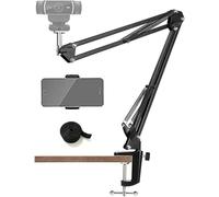 Tentucro Support pour téléphone Portable avec Bras de Suspension en Ciseaux pour Appareil Photo, trépied pour téléphone Portable, Webcam Logitech C920 C930 C922 C615 et Autres (Filetage 1/4")