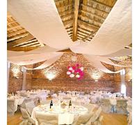 Tenture Blanche Mariage XL | Matière Intissée | Rouleau 100 m x 80 cm | Décoration Plafond ou Murale | Voilage Décoratif Salle des Fêtes