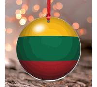 Tenture de fenêtre en vitrail Lituanie Amérique latine pays hispanique européen Asie Afrique Drapeaux de fenêtre Tenture Souvenir Attrape-soleil Décoration unique ronde transparente Pendentif Cadeau