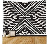 Tenture Drawing Black White Tribal Texture Mexican Line Pattern Abstract Triangle Textures Stripe Trendy Tapisserie Murale Déco Dortoir Tapisserie Aesthetic Pour Fête Le Salon S