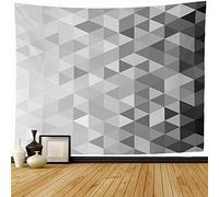 Tenture Gray Black Abstract Blue Triangle Rhombus Mosaic Silver Colorful Design Creative Diamond Geometric Tapisserie Déco Dortoir Tapisseries Murales Artistiques Pour Maison Chambre L