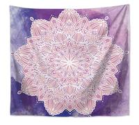 Tenture Murale 130X150 Mandala Rose Violet Tapisserie Murale Décoration D'Intérieur,Mur Art Décor,Tissu Murale,Toile De Tapisserie,Tapisserie En Polyester