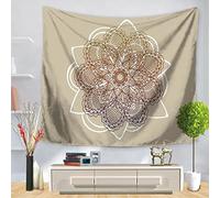 Tenture Murale 150X200 Mandala Brun Et Blanc Tapisserie Murale Décoration D'Intérieur,Mur Art Décor,Tissu Murale,Toile De Tapisserie,Tapisserie En Polyester