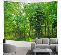 Tenture Murale Arbre Tapisserie Murale Paysage Vert 250x200 cm Tissu Mural Wall Art Tapestry Décoration Poster pour Chambre Salon B-3770