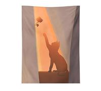 Tenture Murale Chat Orange Vintage Tenture pour Salon Chambre Decoration Murale Tapisserie Murales Maison Décorations Tapisserie Bureau Dortoir Art Mural 200x150 cm