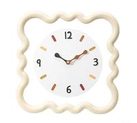 Tenture murale décorative de salon avec horloge et lampe de style crème, conçue pour compléter différents designs d'intérieur et ajouter un éclairage pratique (C)