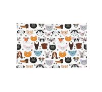 Tenture murale durable avec 4 trous pour décoration de fête d'enfants avec visages de chat et de chien, bouledogue, beagle, labrador