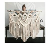 Tenture Murale en Macramé Grande Tapisserie de décoration for la Maison, Tapisserie tissée à la Main Faite de Branches Naturelles et de Fil de Coton, Pendentif de décoration Murale (Size : 150x115cm/