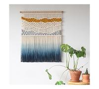 Tenture Murale en Macramé Tapisserie tissée à la Main de Teinture de Fil de Coton créatif, Cintre Mural rectangulaire d'art Fait à la Main (Size : 80x110cm/31.5x43.3in)