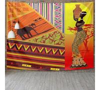 Tenture Murale Femme Africaine Tapisserie Murale Motifs Africains 200x200 cm Tissu Mural Wall Art Tapestry Décoration Poster pour Chambre Salon B-1913
