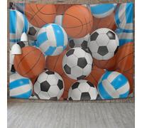 Tenture Murale Football Tapisserie Murale Basket-Ball 300x220 cm Tissu Mural Wall Art Tapestry Décoration Poster pour Chambre Salon B-2808