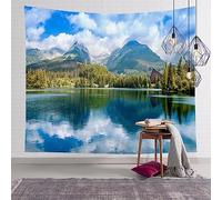 Tenture Murale Lac Et Montagnes Tapisserie Murale Décoration D'Intérieur,Mur Art Décor,Tissu Murale,Toile De Tapisserie,Tapisserie En