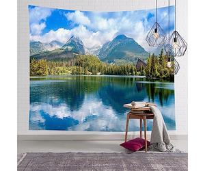 Tenture Murale Lac Et Montagnes Tapisserie Murale Décoration D'Intérieur,Mur Art Décor,Tissu Murale,Toile De Tapisserie,Tapisserie En