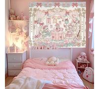 Tenture Murale Lapin Buvant Le Thé De L'Après - Midi Tapisserie Murale Décoration D'Intérieur,Mur Art Décor,Tissu Murale,Toile De Tapisserie,Tapisserie En Polyester（150X200）