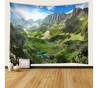 Tenture Murale Montagne Tapisserie Murale Paysage Nature 200x150 cm Tissu Mural Wall Art Tapestry Décoration Poster pour Chambre Salon A-5909